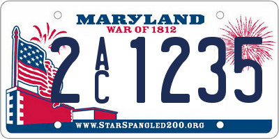 MD license plate 2AC1235