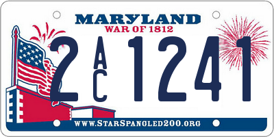 MD license plate 2AC1241