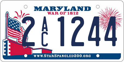 MD license plate 2AC1244