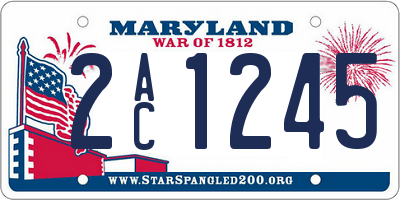 MD license plate 2AC1245