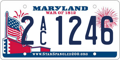 MD license plate 2AC1246