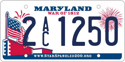 MD license plate 2AC1250