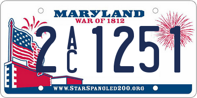 MD license plate 2AC1251