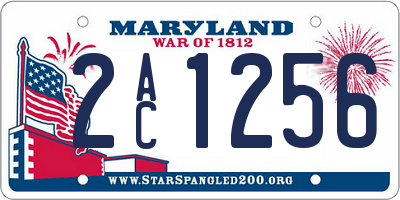 MD license plate 2AC1256