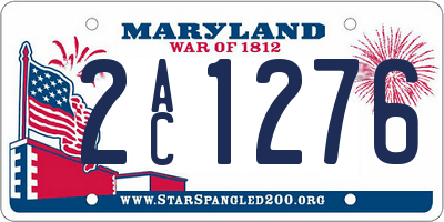 MD license plate 2AC1276