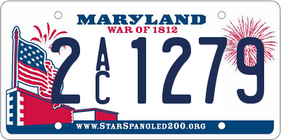 MD license plate 2AC1279