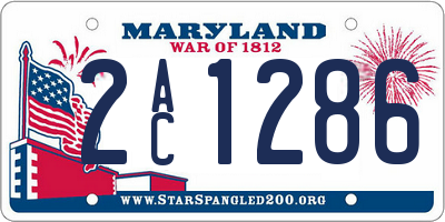 MD license plate 2AC1286