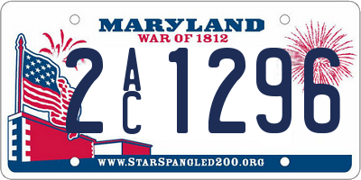 MD license plate 2AC1296