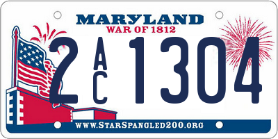 MD license plate 2AC1304