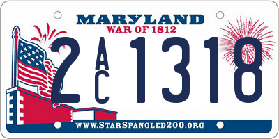 MD license plate 2AC1318