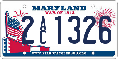 MD license plate 2AC1326