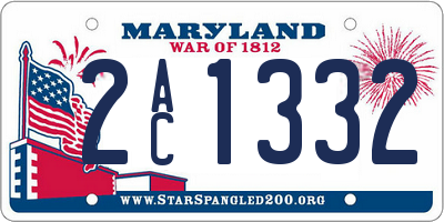 MD license plate 2AC1332