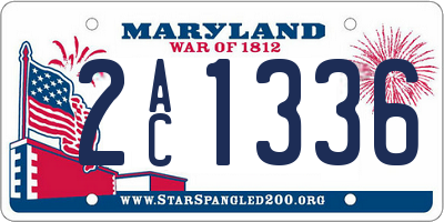 MD license plate 2AC1336