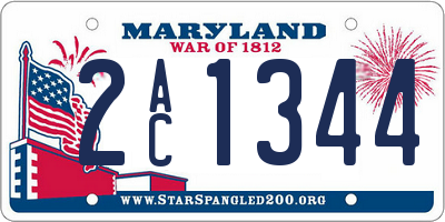 MD license plate 2AC1344