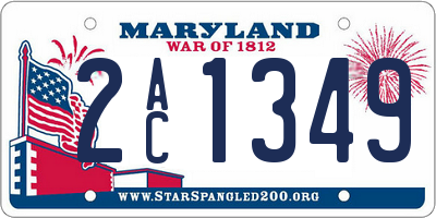 MD license plate 2AC1349