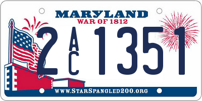MD license plate 2AC1351