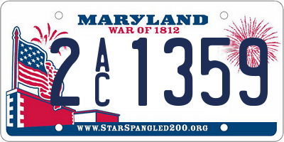 MD license plate 2AC1359