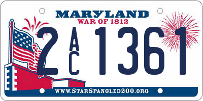 MD license plate 2AC1361