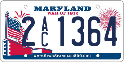 MD license plate 2AC1364