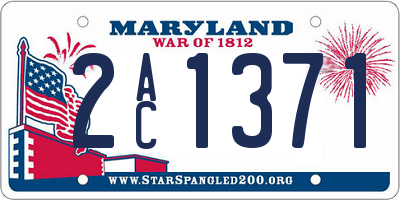 MD license plate 2AC1371