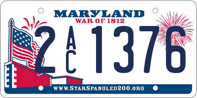 MD license plate 2AC1376