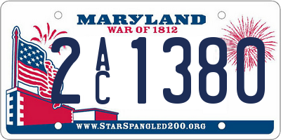 MD license plate 2AC1380