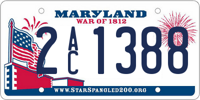 MD license plate 2AC1388