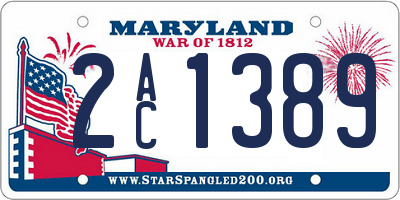 MD license plate 2AC1389