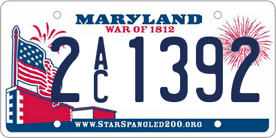 MD license plate 2AC1392