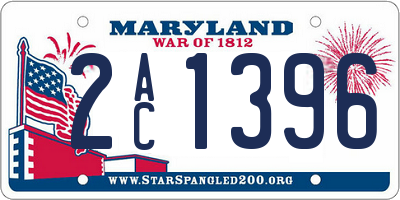 MD license plate 2AC1396