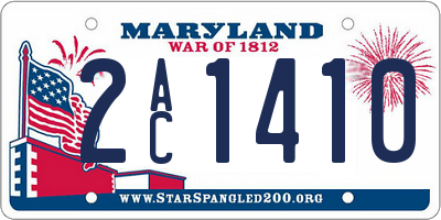 MD license plate 2AC1410