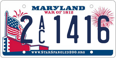 MD license plate 2AC1416