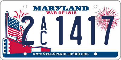 MD license plate 2AC1417