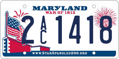MD license plate 2AC1418