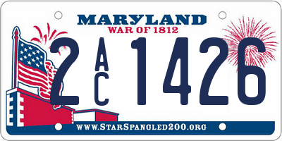 MD license plate 2AC1426