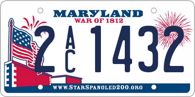 MD license plate 2AC1432
