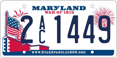 MD license plate 2AC1449