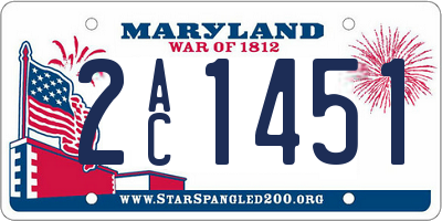 MD license plate 2AC1451