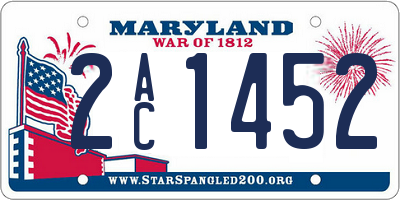 MD license plate 2AC1452