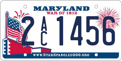 MD license plate 2AC1456