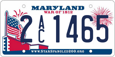 MD license plate 2AC1465