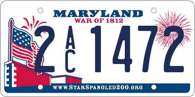 MD license plate 2AC1472
