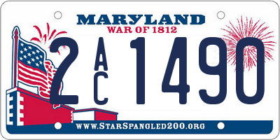 MD license plate 2AC1490
