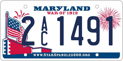MD license plate 2AC1491