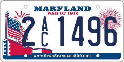 MD license plate 2AC1496