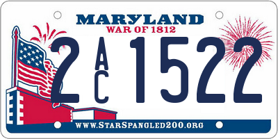 MD license plate 2AC1522