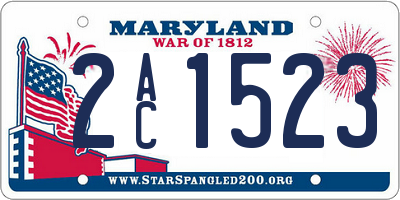 MD license plate 2AC1523