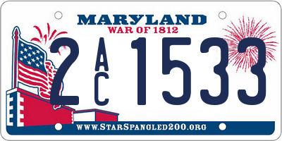 MD license plate 2AC1533