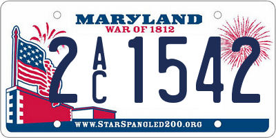 MD license plate 2AC1542