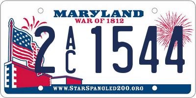 MD license plate 2AC1544